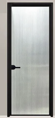 Slim Frame Aluminum Door with Reed Fluted Tempered Glass