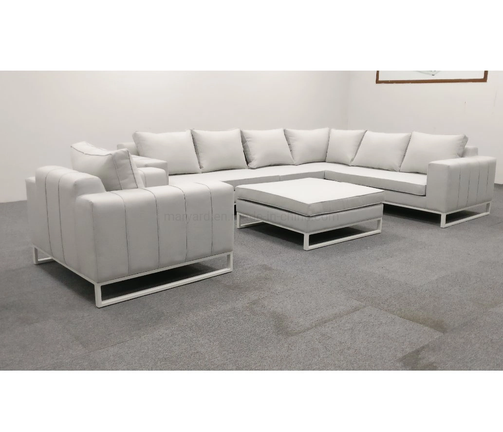 Outdoor Garden Furniture Fabric Upholstery Aluminum Lounge Sofa Set