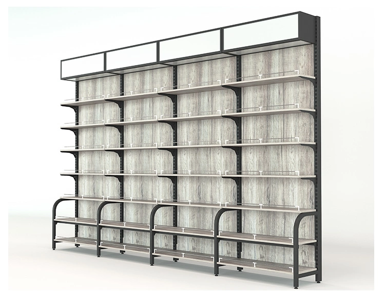 Dragonshelf Moda moderna Madeira e suporte metálico com rack de exposição Luz LED