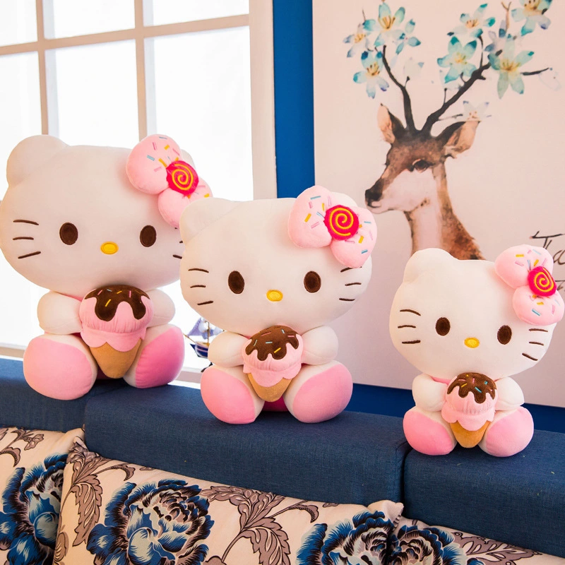 Creme de gelo macio kawaii Hello Kitty Stuffed Plush Toys