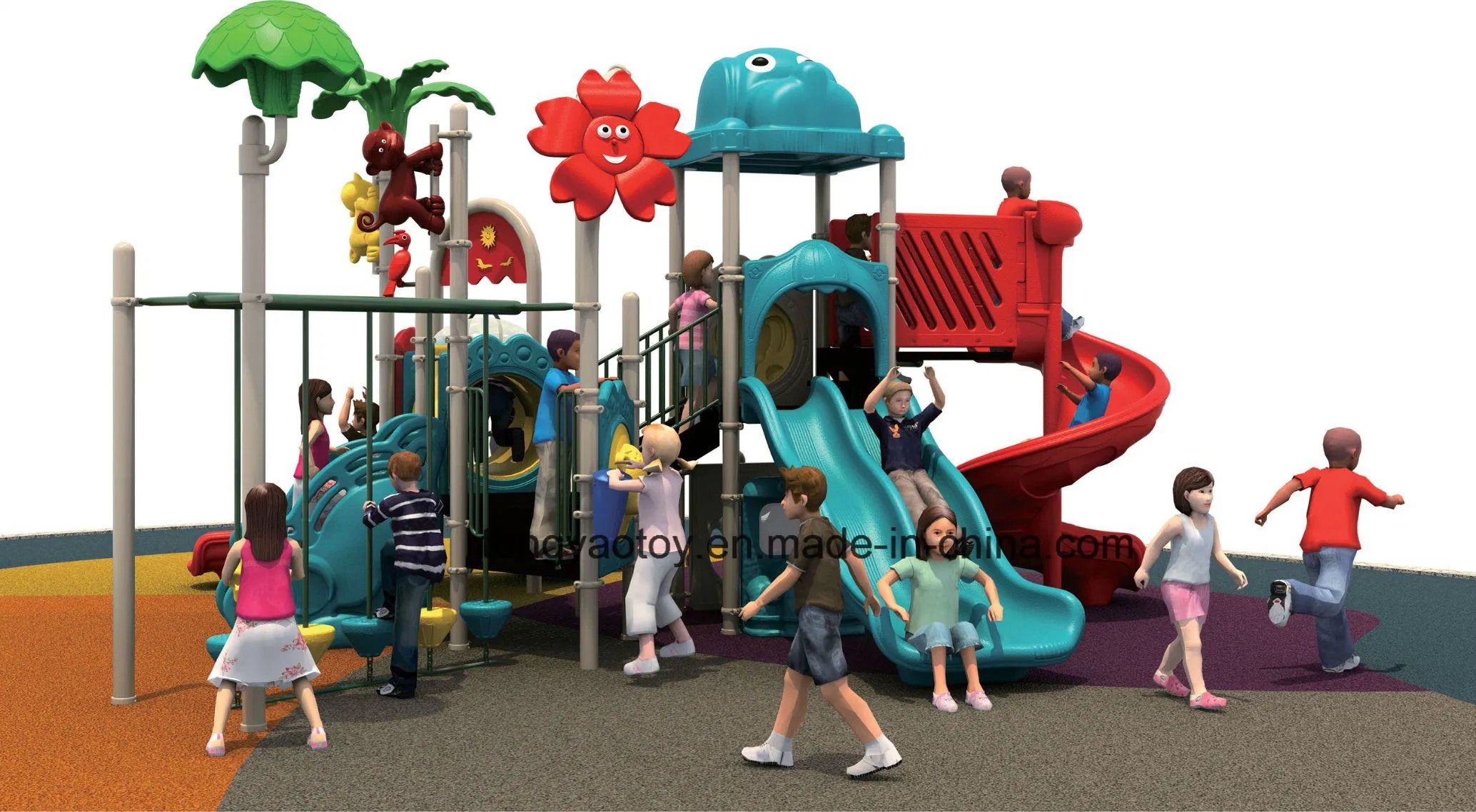 China Low Price High quality/High cost performance Plastic Slide Outdoor Preschool Adventure Playground Equipment for Children (TY-70232)