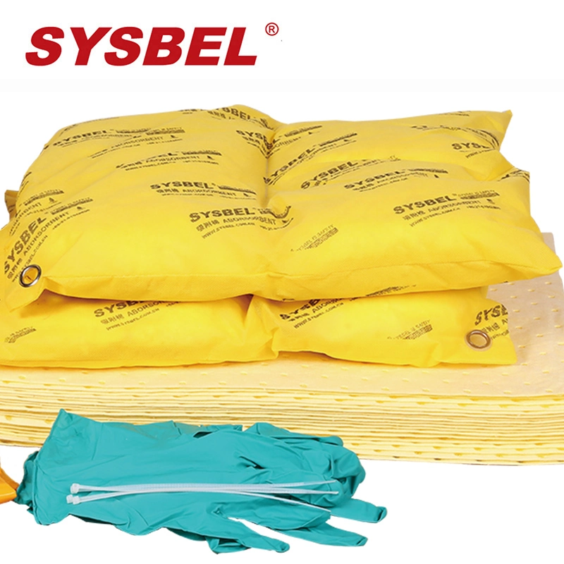 Sysbel CE Approved 11.5 Gal Max Adsorption Capacity Portable Industrial Chemical Spill Control and Spill Prevention Kits