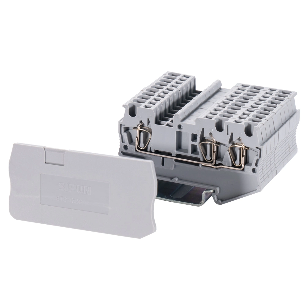 2.5mm DIN Rail Mounting Screwless Spring Cage Twin Terminal Block