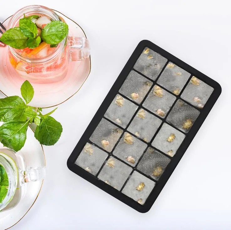 Food Grade Silicone Ice Square Mold Ice Lattice Box with Lids