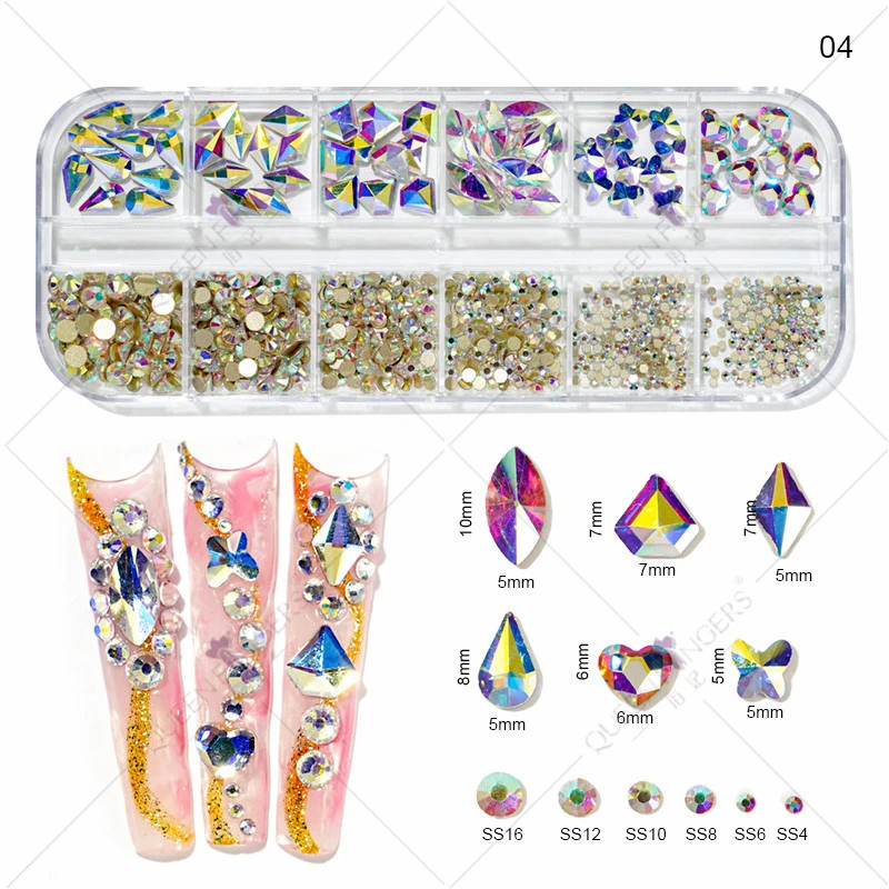 Nail Diamond Magic Alien flat flat Nail Diamond Glass bijoux en diamants