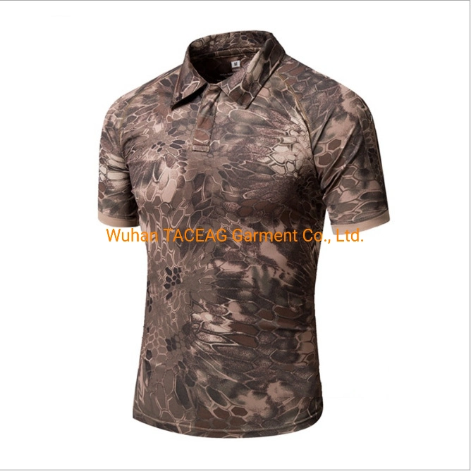 Acu Camouflage Color Arm with Zipper Polo Shirt