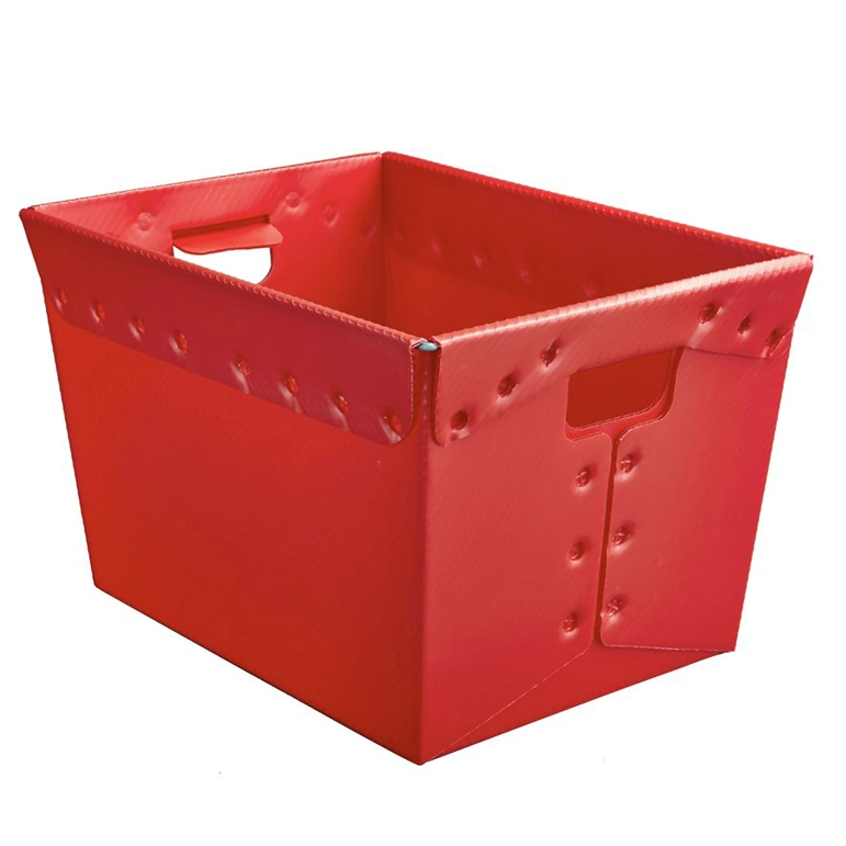 Colored Custom Coroplast Boxes Folding Stackable Storage Corrugated Mail Bins