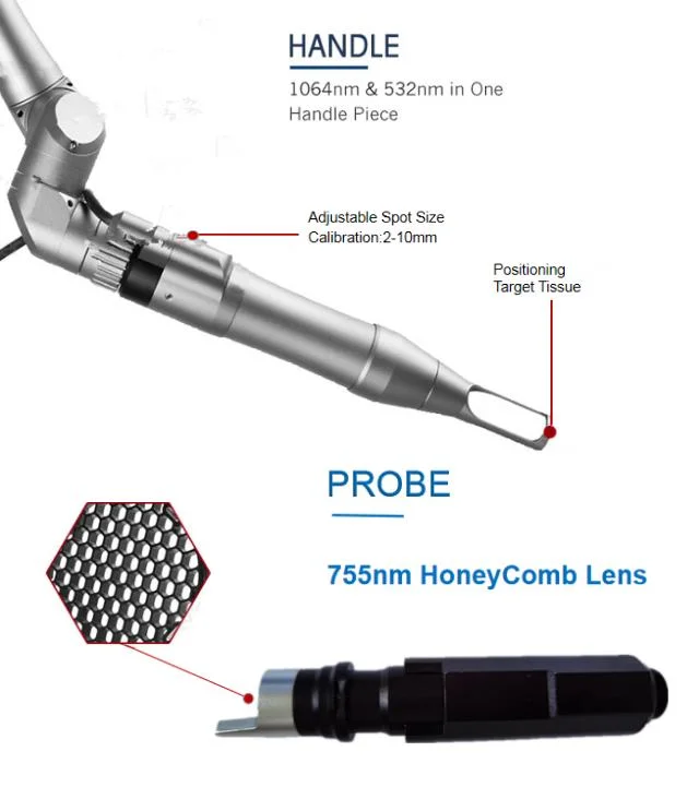 Picolaser Carbon Peeling 755 532 1064 Wellenlänge Option Tattoo Entfernen Picosekunde ND YAG Laser-Maschine Alle Farbe Tattoo Entfernung Pico Laser mit 532nm 755nm Honig