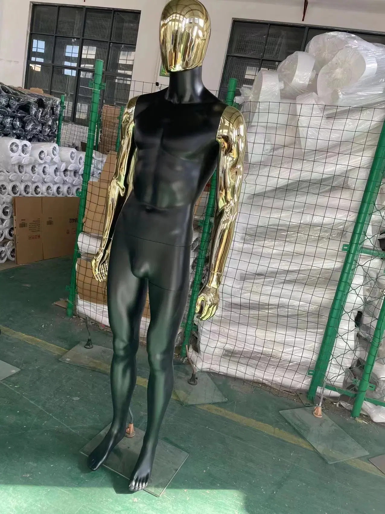 Efeel Mixed Mannequin Chrome Gold Black Man Mannequins with Gold Head&Arm