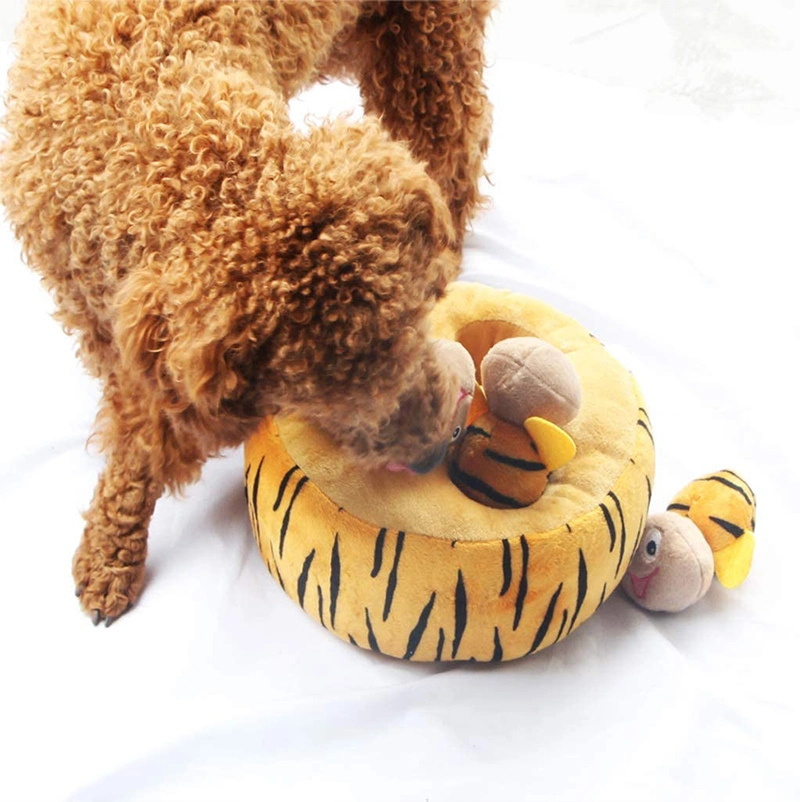 Cute Little Honeybee Squeaky Hide and Seek Plush Dog Toys for Large Medium Dogs Visit Sustainable Chew Pet Toys