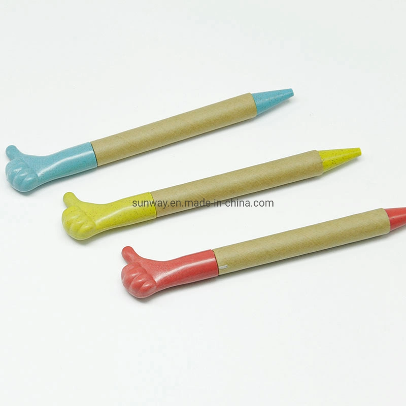 Office Supply Stationery Recycle Wheat Straw Paper Ball Point Pen