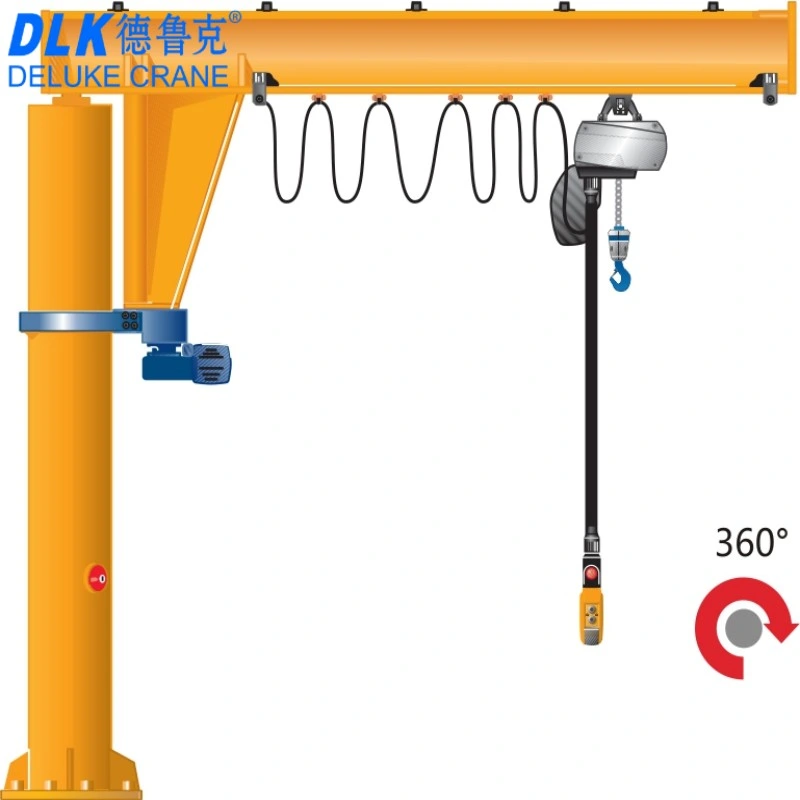 Light Type Workshop Use Floor Mounted Free-Standing Pillar Portable Jib Crane