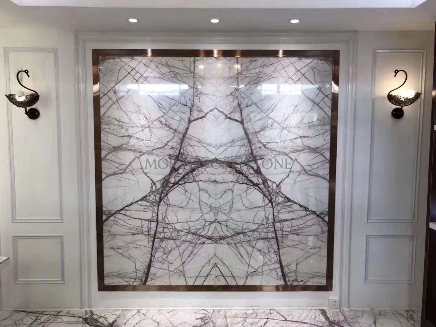 Elizabeth Bookmatch Marble Tile Slab for Feature Wall and Flooring