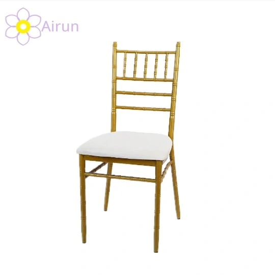 Events Party Tent Chairs Decoration Wedding Ceremonial Hotel Dinning Chairs Metal Chiavari Chair with Cushion