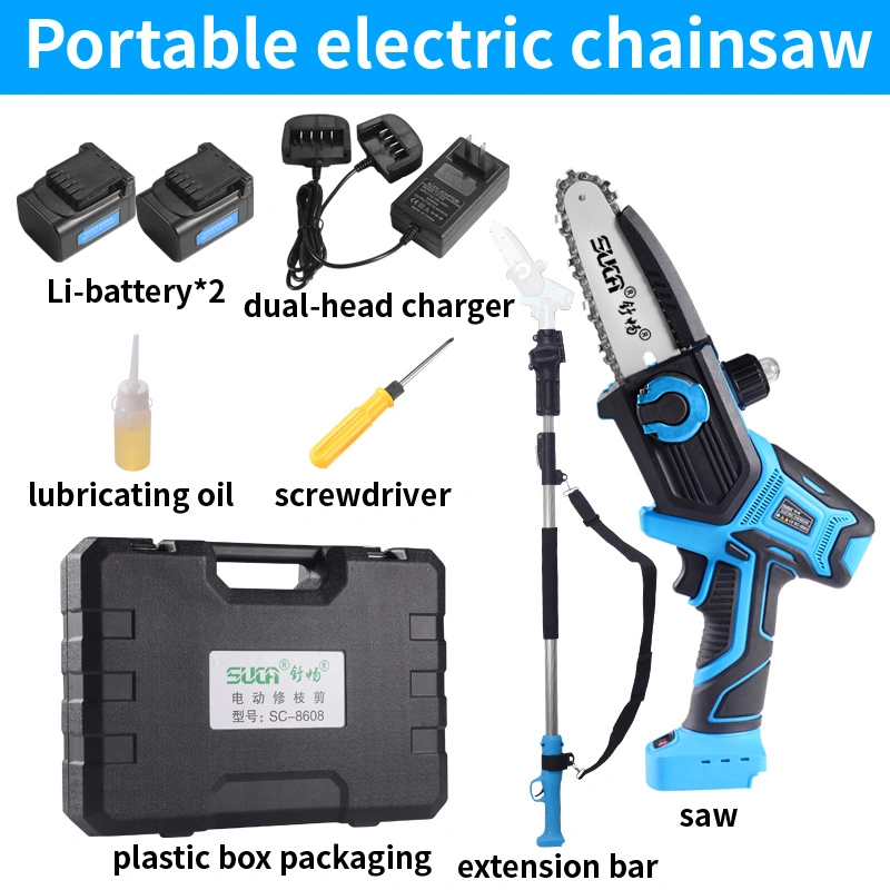 High quality/High cost performance 5 Inch Portable Electric Lithium Battery Powered Chain Saw Mini Pole Saw Cordless Electric Chainsaw for Wood Cutting