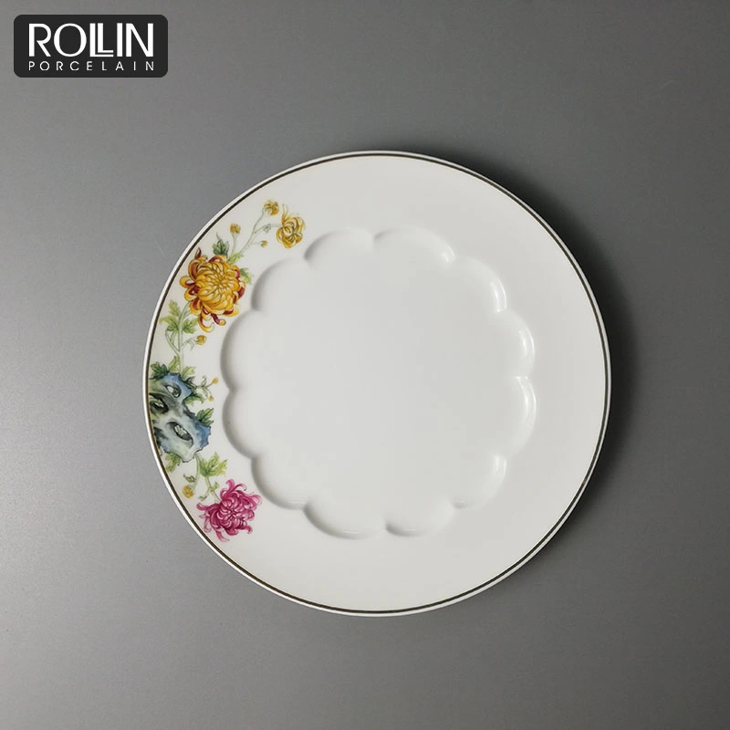 Hot Selling Fone Bone China Material Plates for Banquet