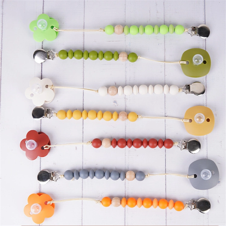 New Silicone Baby Ring Teether Personalized Pacifier Chain Hold Nipple Clips