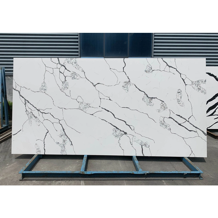 Küche Arbeitsplatte Material Marmor Adern Quarzit Calacatta White Quarz Slab