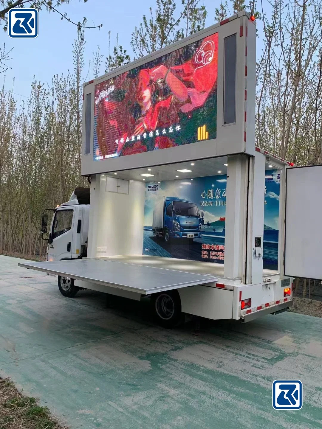 Móvil de pantalla LED de 4X2 Camiones 6 ruedas de camiones de exposiciones