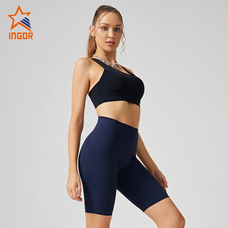 Ingor Sportswear Gym Wear Manufacturers Custom Women Activewear High Impact Sports Bra & Biker Shorts Set Tracksuit