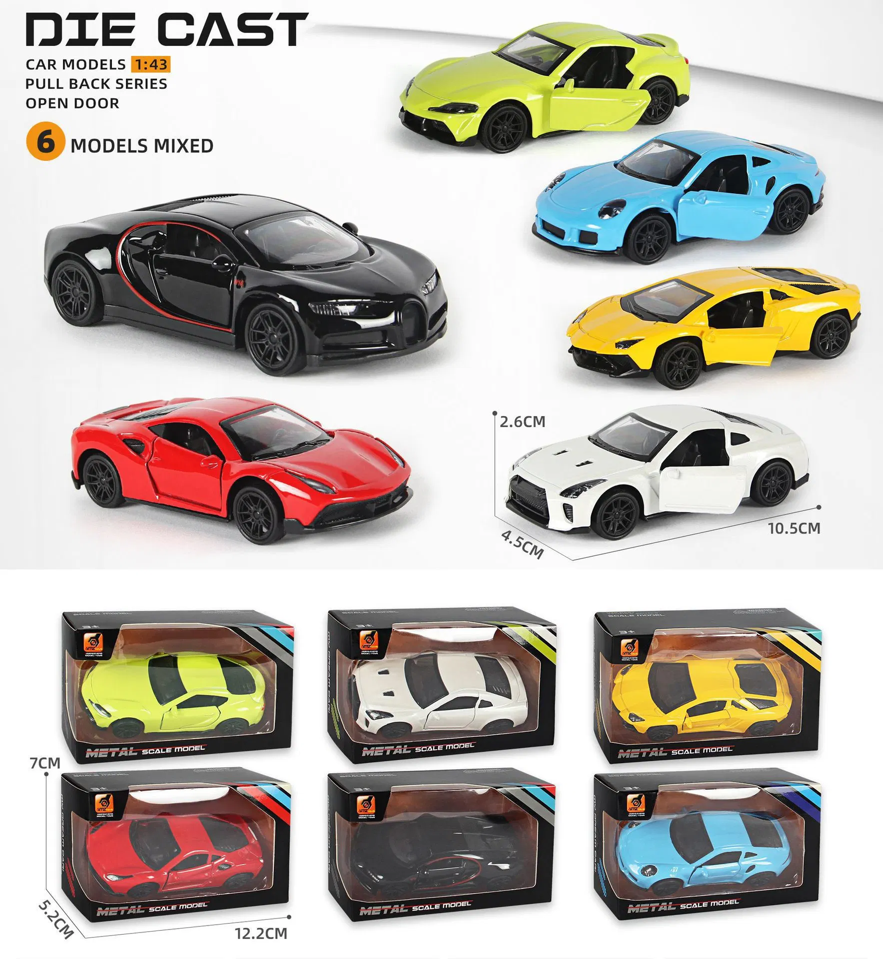 Hot Sale High quality/High cost performance  Alloy Small Die Cast Car Model Toy Die-Cast Metal Car Friction Toy