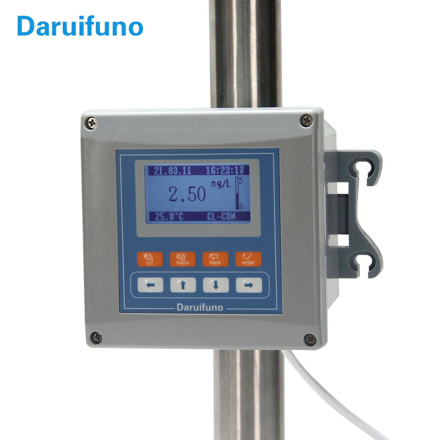 Dispositivo de compensación de temperatura pH Medidor de cloro residual libre transmisor con sonda