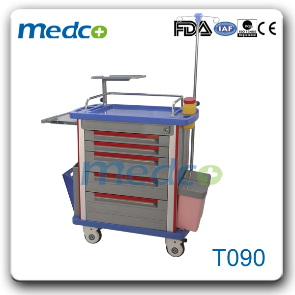 Calientes! ! Trolley ABS médica China Tratamiento de Emergencia del Hospital la cesta