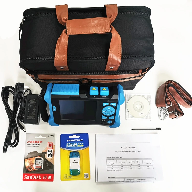 Fabricante Fiber Optic Reflectometer Ecrã Táctil VFL OLS OPM Event Verificador de cabos Ethernet MAP 12 em 1 Mini OTDR