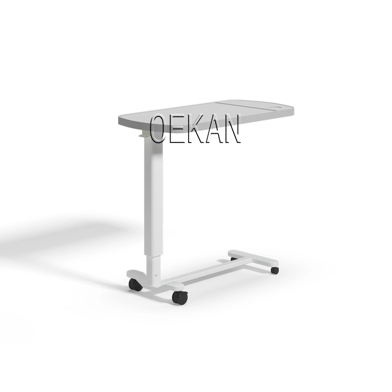 Hospital Medical Treatment Laptop Cart Computer Clinic Operating Room Movable Mobile Heigh-Adjustable Steel Bedside Overbed Table Desk