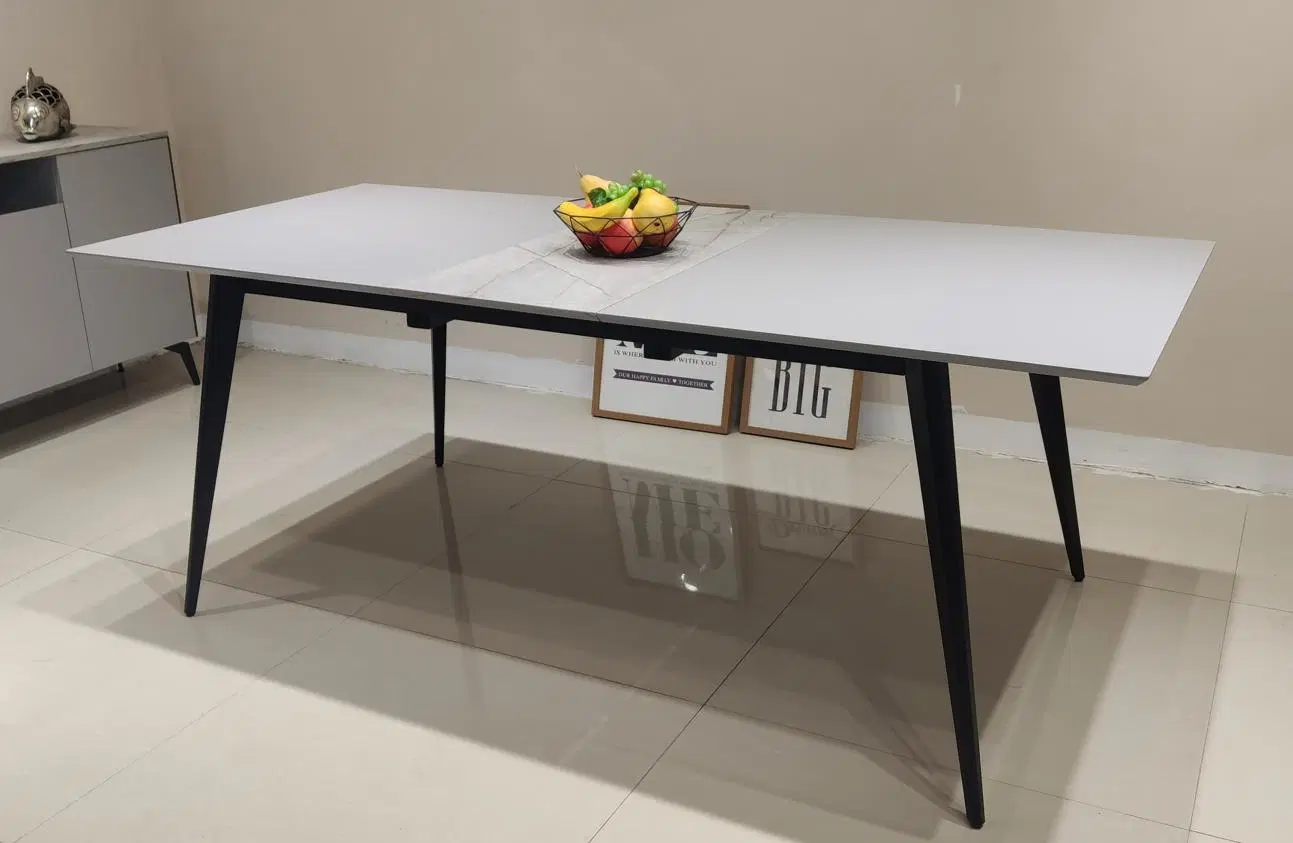 Nova Modern Design Extendable Dining Table Marble Melamine Finish Living Room Folding Table Furniture