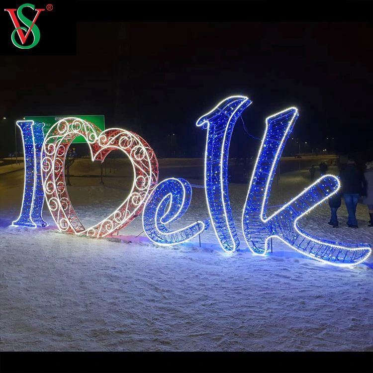 Christmas Outdoor LED Channel Alphabet Light 3D Letters Motif Lights