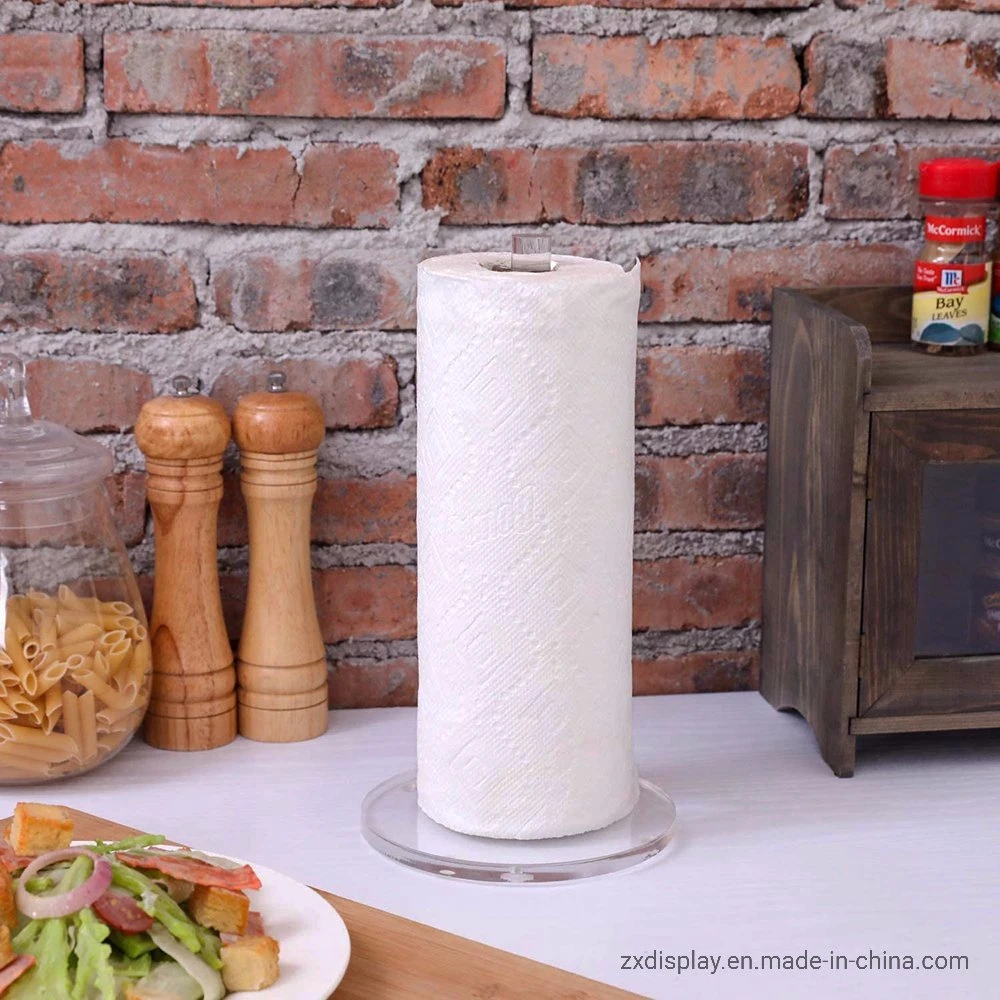 Luxury Acrylic Tabletop Paper Towel Roll Holder for Kitchen and Living Room