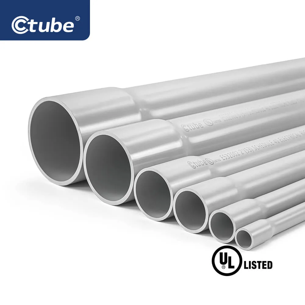 Cabo eléctrico rígido CSA UL651 UPVC Conduit Sch40 2" 4" 6" 8"