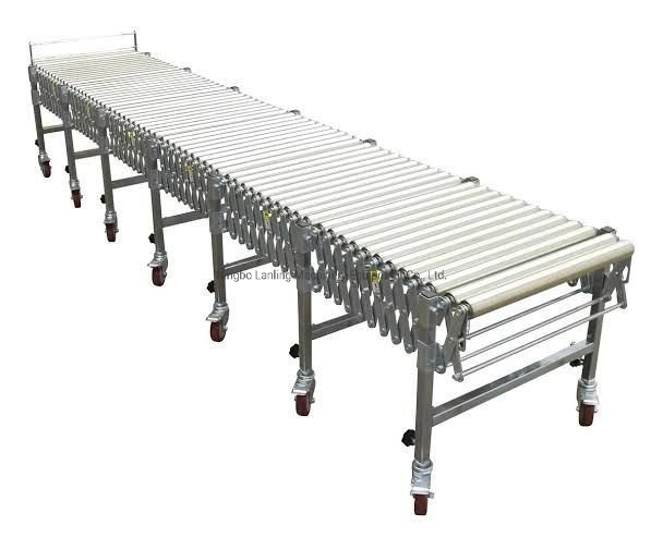 Good Price Non Electric Power Retractable Flexible Expandable Galvanized Steel Roller Conveyor for Sale Furniture Transfer Gravity Roller Conveyor