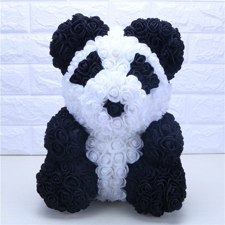 Fashion 40cm PE Panda Decoration Valentine Girlfriend Anniversary Gift Rose Flower Panda