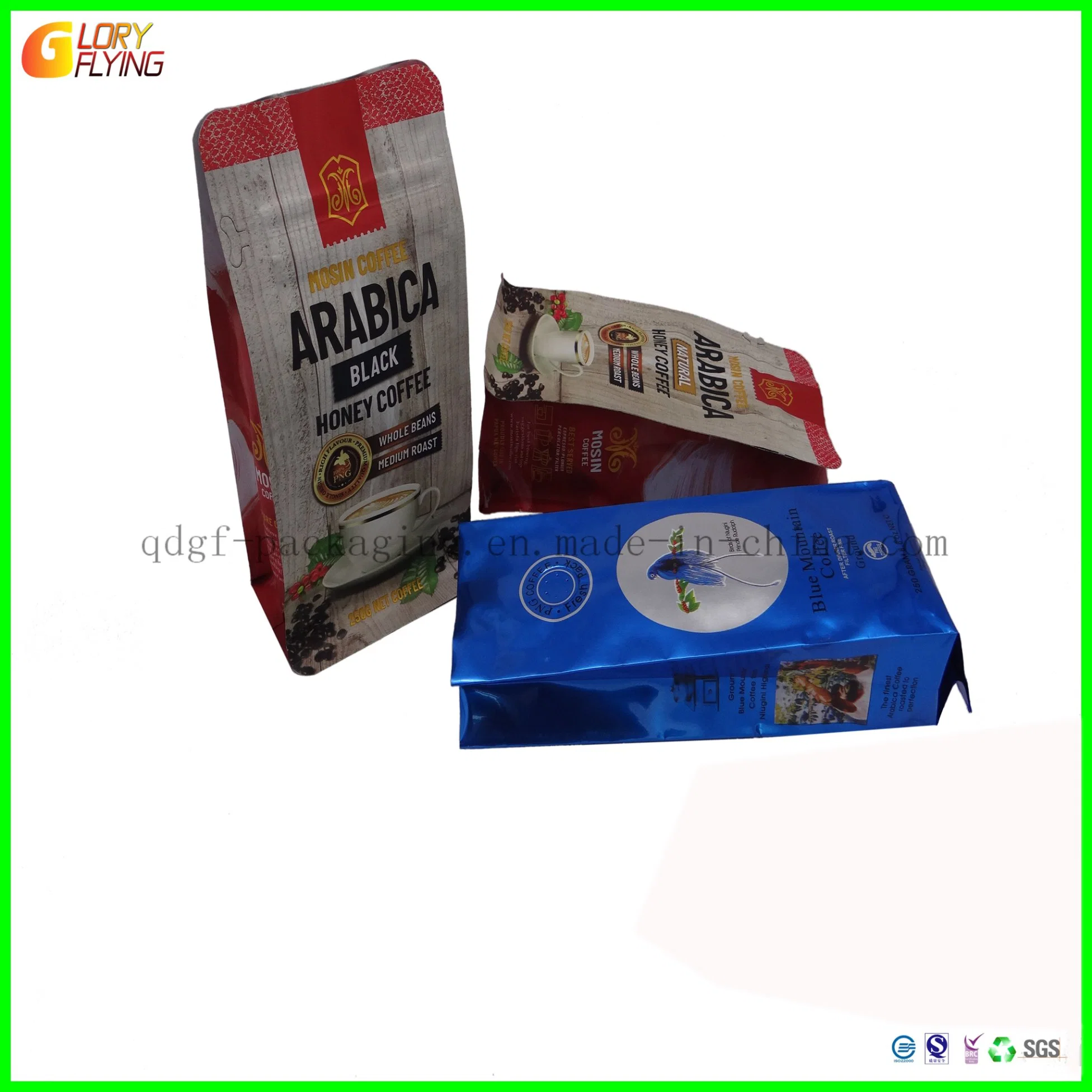 Multicolor Printed Resealable Stand Bag Plastic Zipper Bag Coffee Bag Multicolor Printed Beautiful Pattern Plastic Degradable Bag. Paper Bags, Standing Pouch.