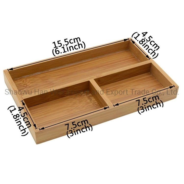 Natural Wood Color Two-Layer Stash Box for Jewelry Organizer