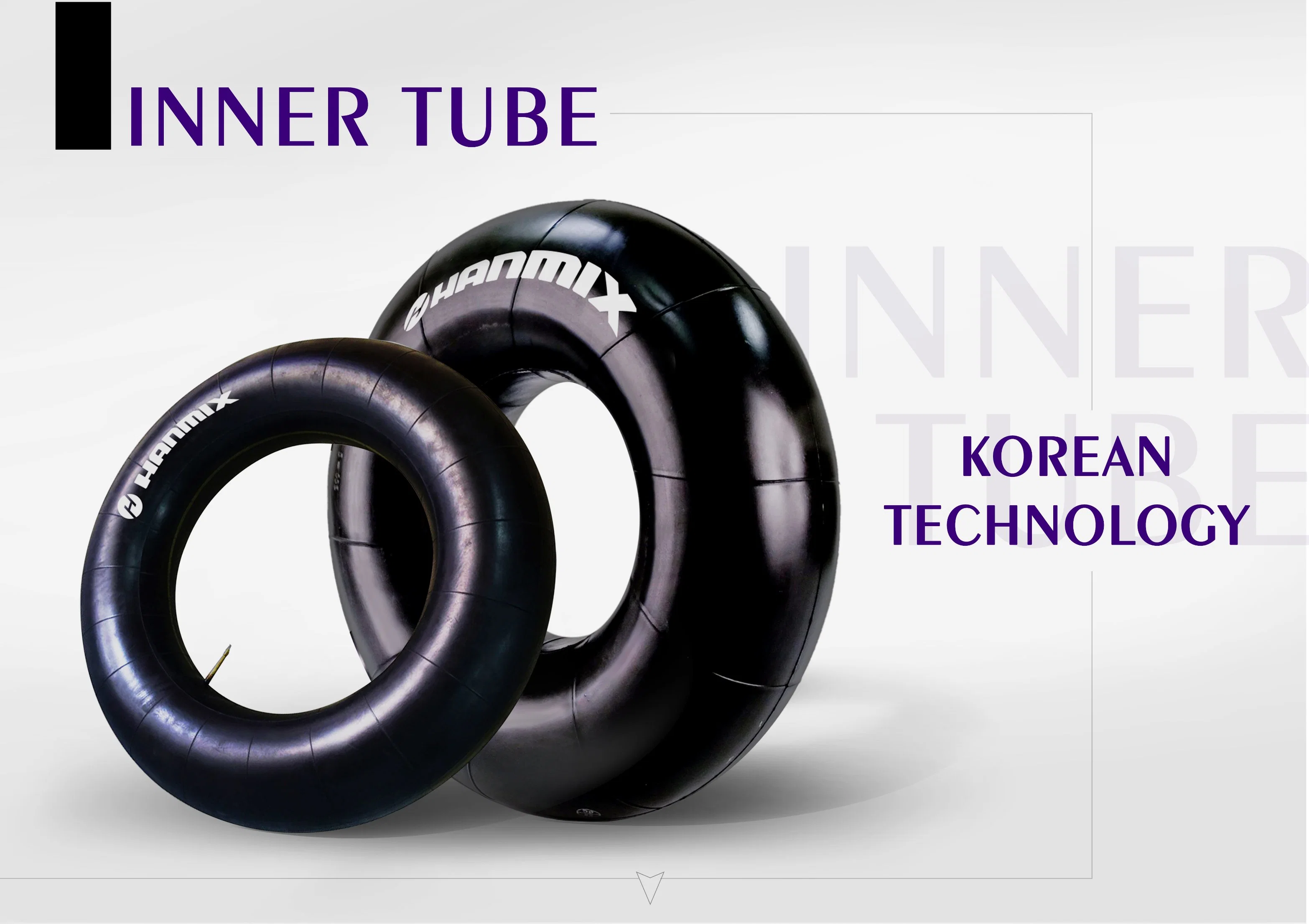 Hanmix Korean Technology Natural Rubber, Butyl Inner Tube for Agricultural Tyre, PCR TBR, Three Years Quality Warranty Tube 700/750-15