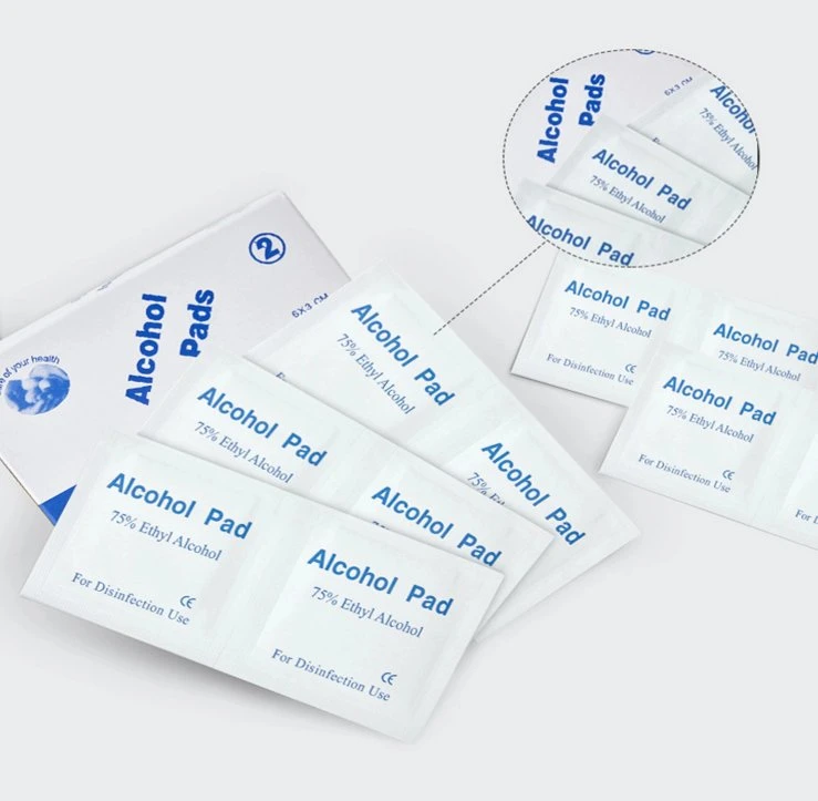 Disposable Customized Cleaning Wet Swab, Antibacterial Sterile Nonwoven Medical Disposal Alcohol Swab OEM