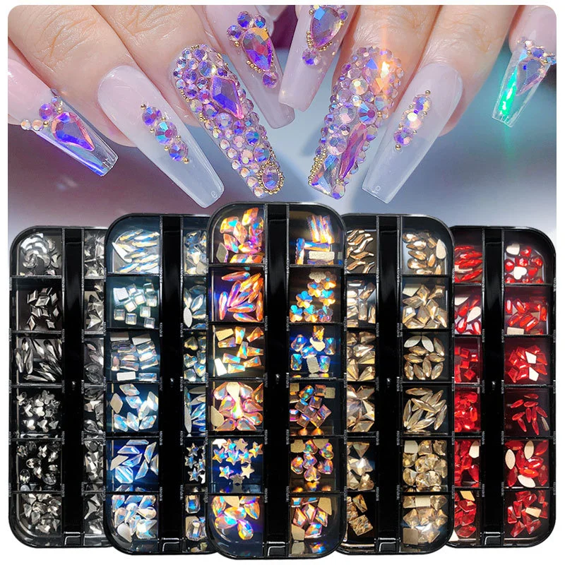 12 Grid Nail Jewelry Nail Diamond Nail Art Rhinestone