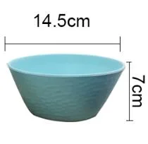 Blue Environmentally Friendly Scandinavian Style Water Ripple Bamboo Fiber Salad Bowl Set