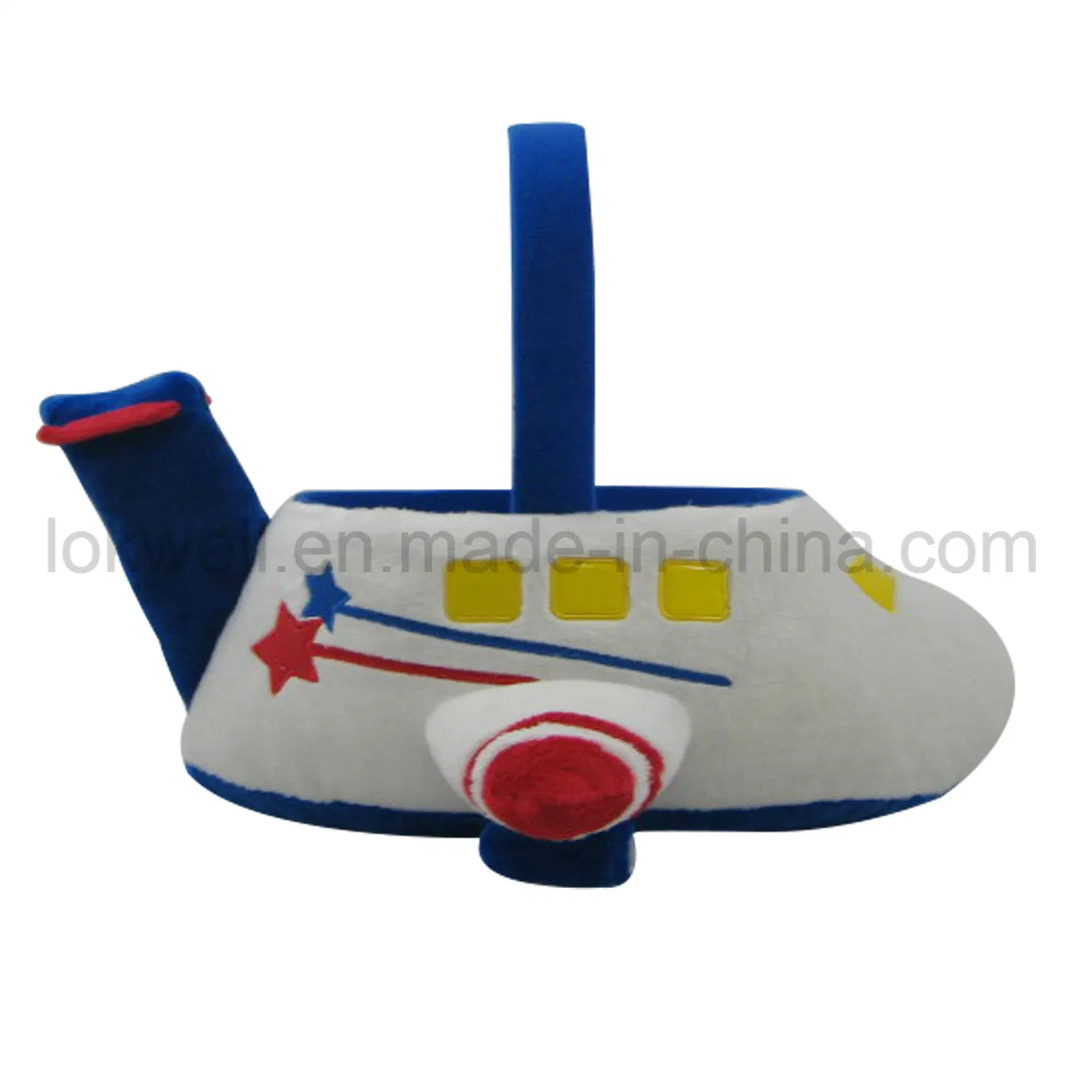 Soft Plush Kids Children Airplane Basket Doll Toy