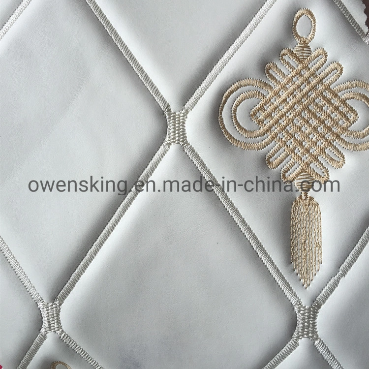 Low Price High quality/High cost performance Embroidered Leather Soft Decoration Material