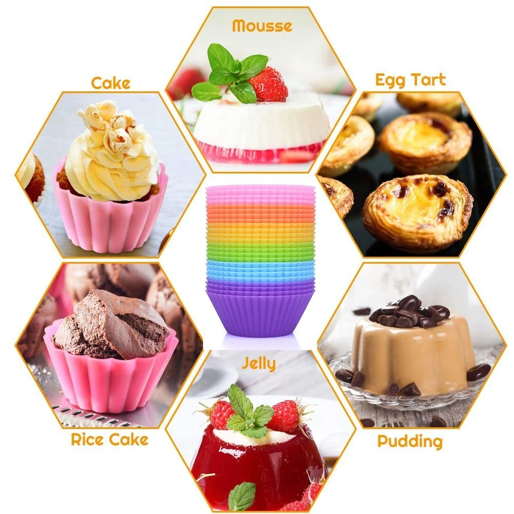 Silicone Baking Cup Cake Mold Baking Tools Easy Clean Kitchenware