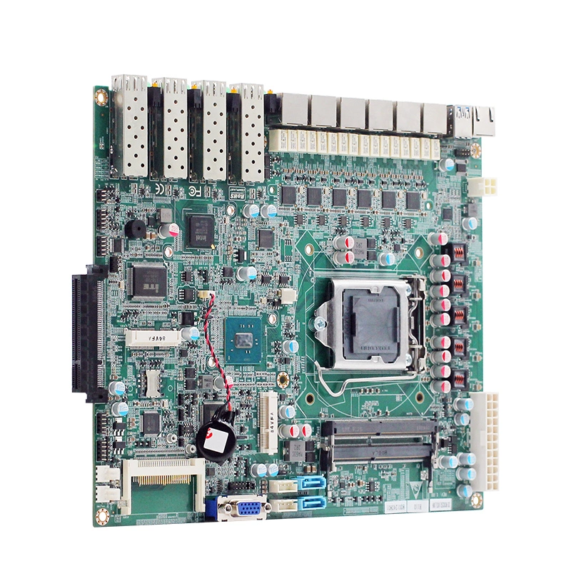 Mini PC Mainboard 6 LAN 4 SFP Port DDR4 RAM 64G H110 Pciex8 Firewall Motherboard 6RJ45 Ports 1COM LGA 1151 Motherboard
