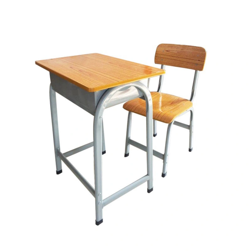 Classe bon marché Bureau d'école simple et chaise Bureau d'école primaire Bureau d'école avec tiroir pour les meubles d'étudiant