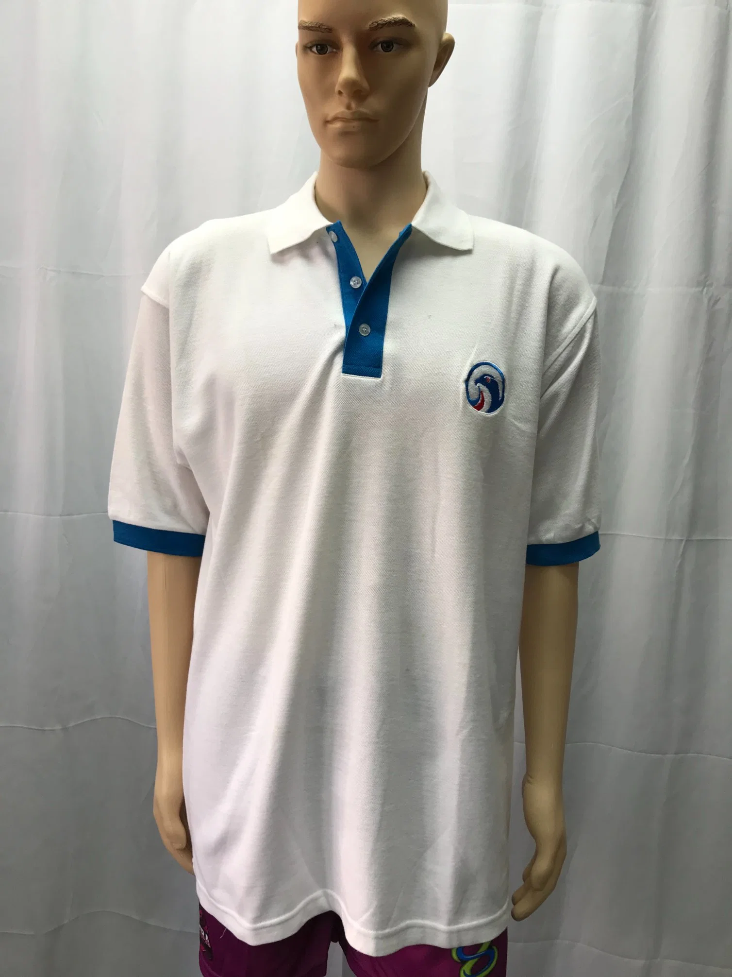 Men's White Oversized Polo Shirts in Embroidery Logo