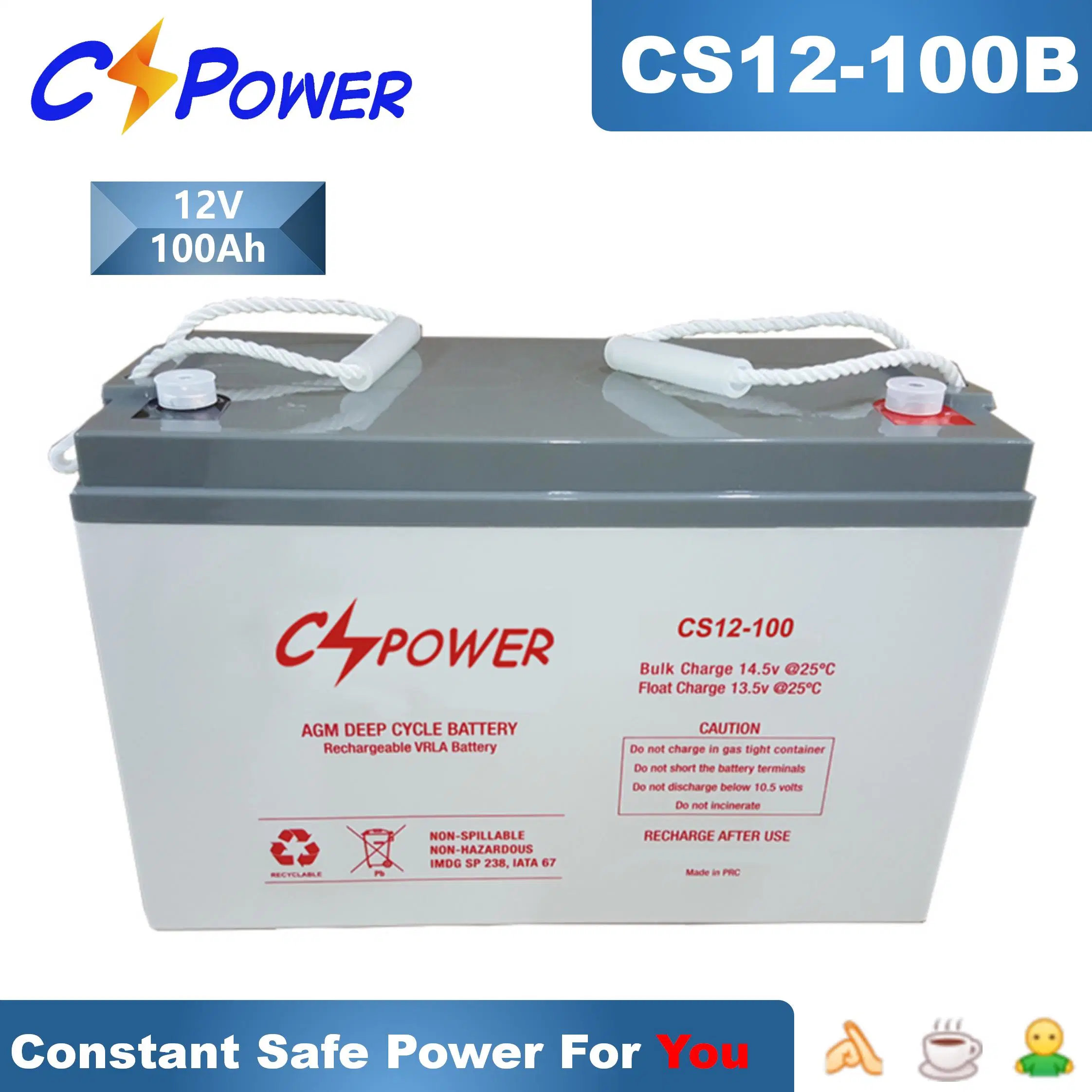 Batteries AGM pour lumière d'urgence rechargeable 12 V solaire/éolienne/chariot élévateur