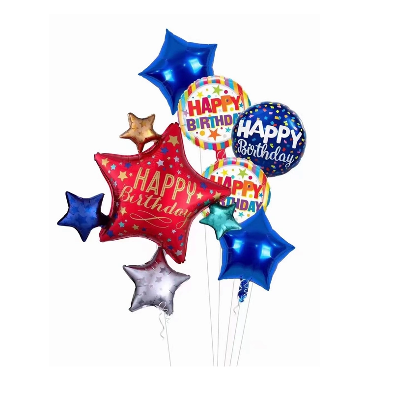 Beard Themed 5PCS Foil Mylar Inflatable Helium Balloons for Father's Day Birthday Party Event