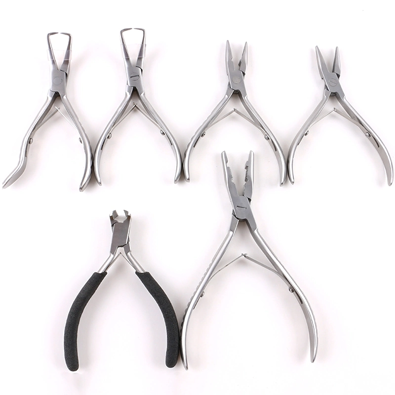Custom Logo Stainless Steel Microlink Pliers Hair Extensions Tool Tape in Hair Extensions Pliers